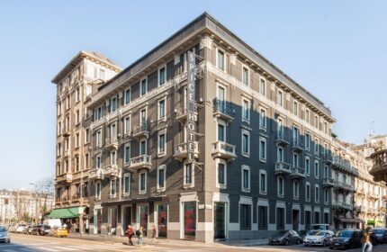 Spice Hotel Milano, a gay-friendly hotel. Exterior view of the building, showcasing its architecture and location in Milan. Gay travel advice.