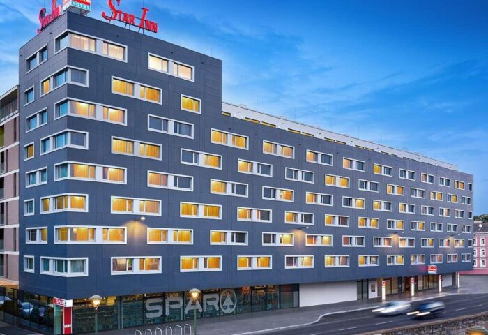 Star Inn Hotel Wien Schönbrunn exterior. Gay-friendly hotel in Vienna, Austria, with modern architecture, perfect for gay travelers' city escapes.