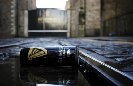 Guinness can in Temple Bar Lane, Dublin. Gay-friendly hotel near Temple Bar. Irish travel. KeyCollections hotel, Dublin nightlife.