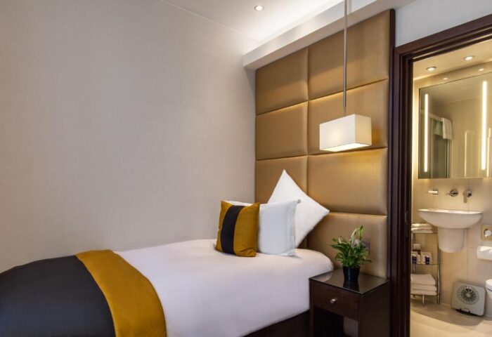 Gay-Friendly Hotel The Piccadilly London West End: A stylish, modern single room with ensuite bathroom. Perfect for gay travelers in London.