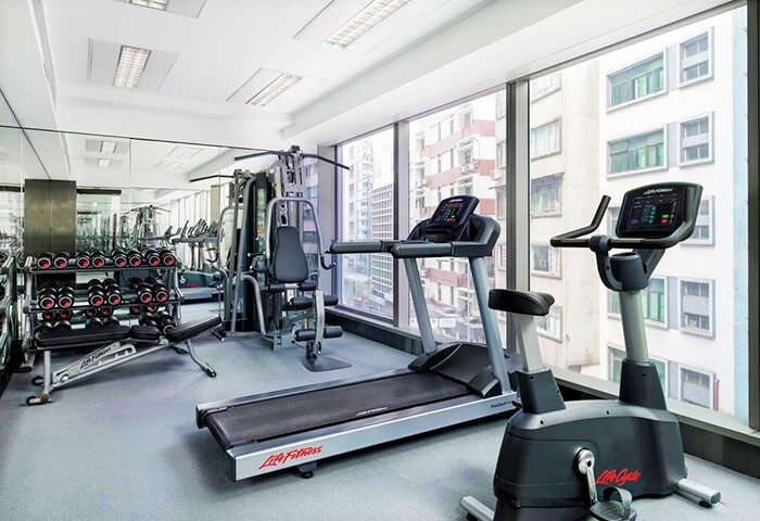 The Putman's gym: Treadmill, stationary bike, weights, and fitness machines. A gay-friendly hotel with wellness facilities.