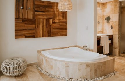 Bathroom at The Reef 28 Hotel & Spa, a luxury adults-only all-suites hotel with optional all-inclusive, great for gay travelers.