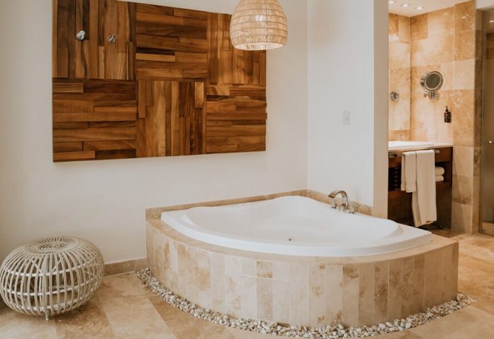 Bathroom at The Reef 28 Hotel & Spa, a luxury adults-only all-suites hotel with optional all-inclusive, great for gay travelers.
