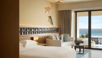 Turquoize at Hyatt Ziva Cancun adults-only all-inclusive gay-friendly hotel room. Ocean view, modern decor, and luxurious amenities.