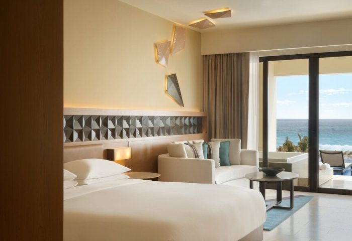 Turquoize at Hyatt Ziva Cancun adults-only all-inclusive gay-friendly hotel room. Ocean view, modern decor, and luxurious amenities.