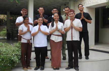 Gay-Friendly Hotel Villa Kresna Boutique and Suites staff. Welcoming team at this gay travel destination in Bali, Indonesia.