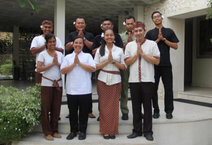 Gay-Friendly Hotel Villa Kresna Boutique and Suites staff. Welcoming team at this gay travel destination in Bali, Indonesia.