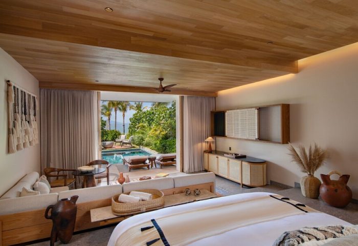 W Punta de Mita gay-friendly hotel room. Luxury suite with private pool, ocean view. Stylish design, perfect for gay travelers.