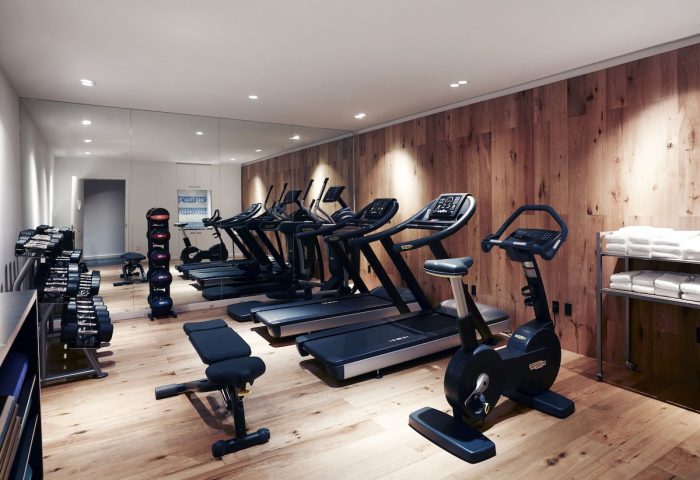 citizenM New York Bowery gay-friendly hotel gym. Treadmills, weights, and exercise bike. Great for gay men's travel fitness needs.