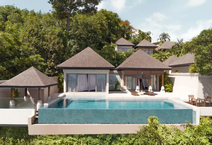 The Pavilions Phuket gay resort: villa with private pool. Luxury gay travel in Phuket, Thailand. Pavillions gay-friendly resort.