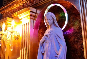 La Purisima Gay Bar in Mexico: Virgin Mary statue with halo in a gay bar. Mexico travel for gay men. Gay travel advice.
