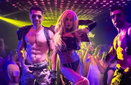 Gay Istanbul nightlife: shirtless men and a drag queen dance at Love Dance Point. Gay travel advice for Istanbul's queer scene.
