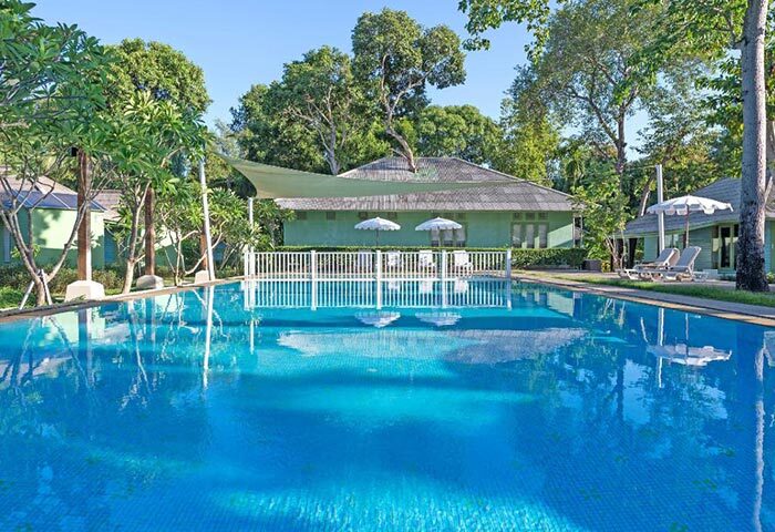 Sai Kaew Beach Resort pool view. Gay hotel in Koh Samet with luxury vibe & cheap price. Perfect for gay travel & relaxation.