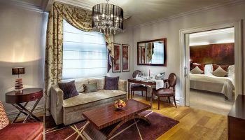 Luxury suite at The Grand Mark Prague, a leading gay-friendly 5-star hotel in Prague City Center. Affordable elegance for gay travelers.