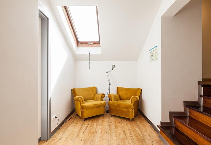 Yes! Lisbon Hostel room. Two yellow armchairs under a skylight. Most-booked party hostel among gay travelers. Relaxing space.