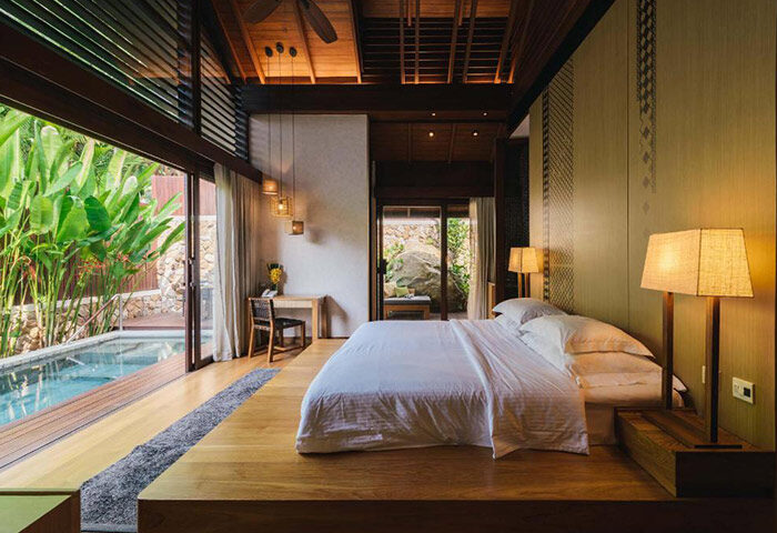 Luxury beachfront honeymoon suite at The Tubkaak Krabi Boutique Resort, Thailand. Gay-friendly hotel with private pool access.