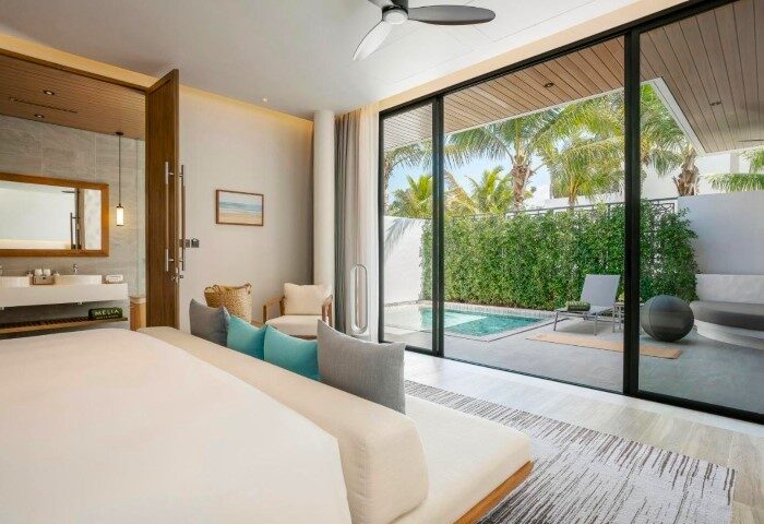 Melia Phuket Mai Khao gay honeymoon villa with private pool. Luxurious suite with pool access for gay couples' romantic getaway.
