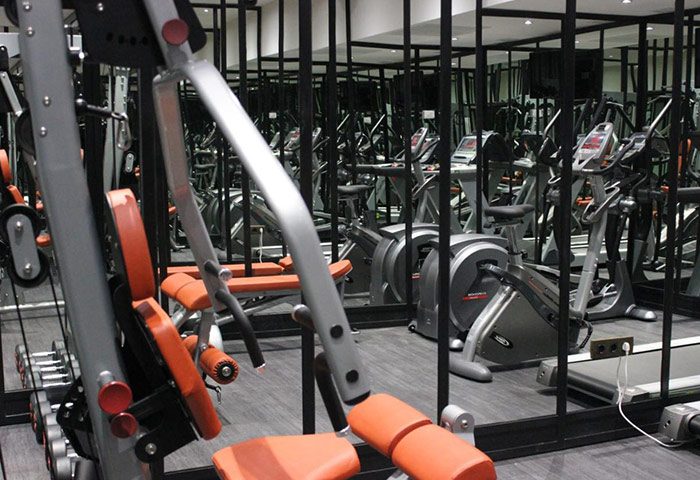 Only YOU Boutique Hotel Madrid gym. Cool design in Chueca gayborhood. Fitness equipment, treadmills, and weights for gay travelers.