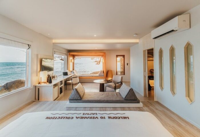 Rocky's Boutique Resort Veranda Collection Samui room. Perfect gay honeymoon beach resort with ocean view. Samui, Thailand.