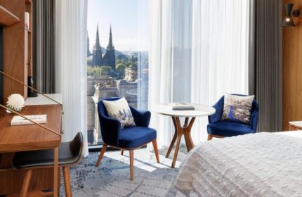 Le Meridien Melbourne hotel room with city view. Perfect gay honeymoon hotel in Melbourne for gay men travel advice.