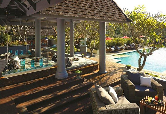 Gay honeymoon: Luxury Four Seasons Resort Chiang Mai pavilion with pool view. Perfect for gay travel, relaxation, and romantic getaways.