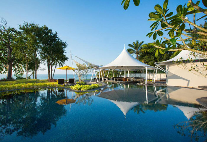 The Shell Sea Krabi's quiet beach view. Gay-popular hotel with pool, bar, and ocean view. Relaxing Krabi resort for gay travelers.
