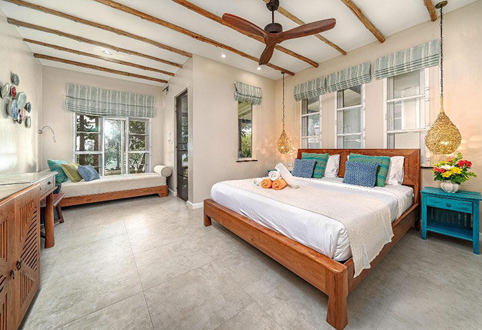 Samed Villa Resort, a popular gay hotel in Koh Samet. Beachfront room interior near TubTim Beach. A great choice for gay travel.