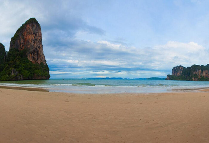 Railay Village Resort beach view. Gay-friendly hotel near the beach in Railay, Thailand. Super-cheap travel destination for gay men.