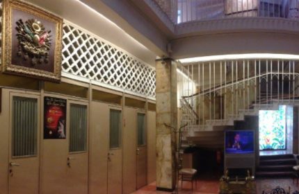Galatasaray Hamami interior, Istanbul. Doors, stairs, and decorative elements. A gay travel destination. Ottoman-era bathhouse.