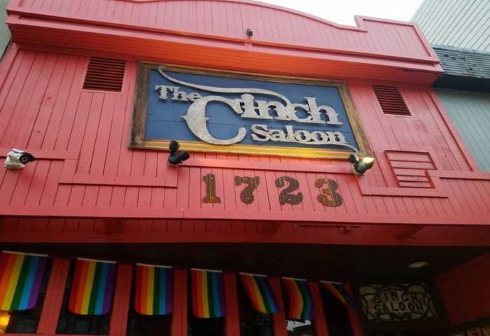 The Cinch Saloon in San Francisco. Gay bar with rainbow flags. Travel advice for gay men visiting the Castro District, CA. #gaytravel