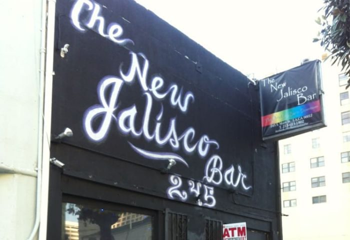 The New Jalisco Bar location. Gay bar front with rainbow flag. Jalisco Bar is a popular gay travel destination.