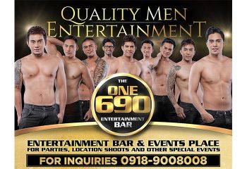 The One 690 Entertainment Bar Manila: Go-go boys dance club promo image. Shirtless men, best entertainment, gay nightlife in Manila.