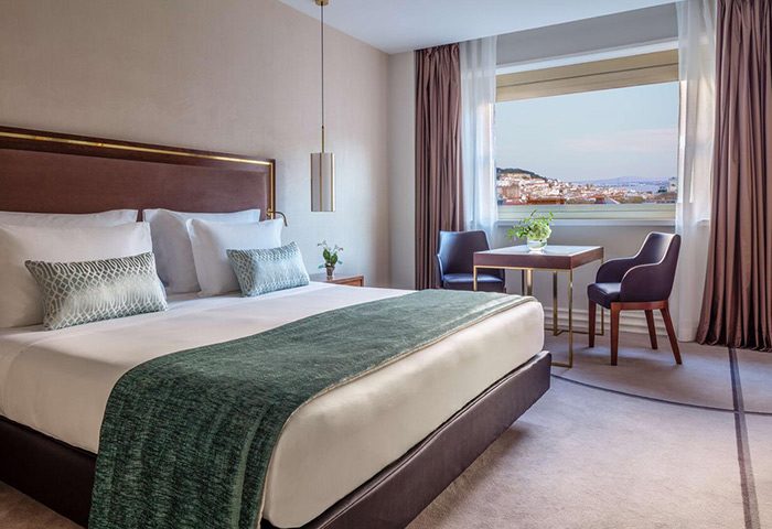 Luxury room at Tivoli Avenida Liberdade, Lisbon. This gay-friendly hotel offers Avenida views. A Leading Hotel of the World.