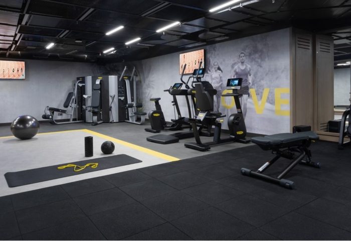 Burdock Hotel Istanbul, Autograph Collection's gym. Wellness center with weights, exercise bikes, yoga mat, and fitness equipment. Top gay hotel.