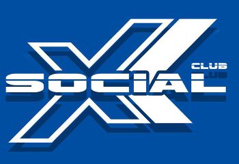 XL Club Taipei logo. Gay cruise club and fitness center branding. Blue background with white Social Club text and X graphic.